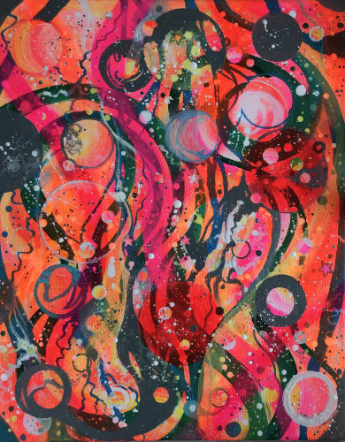 "Biological Dance 1" - 2020 - Acrylic on canvas - 40x50cm - For Sale (Etsy) - £50