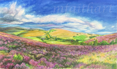 “Lower Cabrach View, from Lone Tree” - 59x35cm - Watercolour on Paper - Sold 