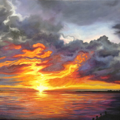 "Sunset West Kirby" - Oil on canvas - 60 x 50cm